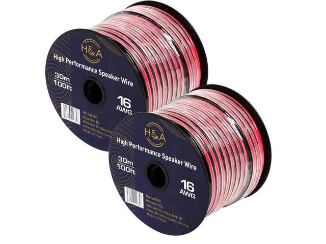H & A 16 AWG Speaker Wire Cable (100' Per Spool) 2 Pack #HASW100 2