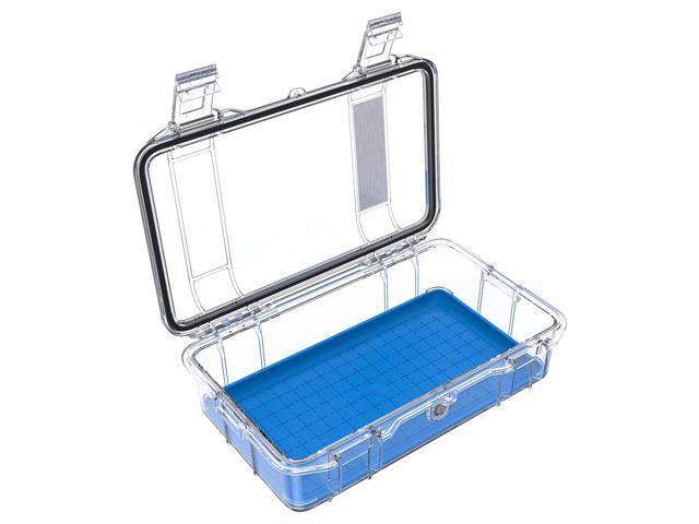 Pelican M60 Waterproof Hard Micro Case, Large, Clear/Blue #M600-0260-100