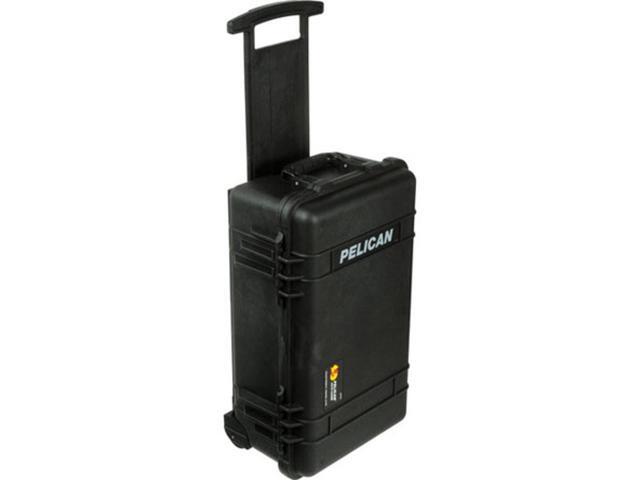 Pelican 1510 Carry On Case with Yellow and Black Divider Set and Wheels, Black