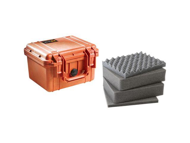 Pelican 1300 Watertight Mini-D Hard Case with Foam Insert - Orange #1300-000-150