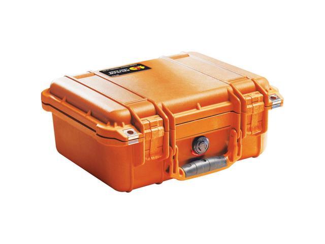 Pelican 1400 Small 13x11x6in Protector Waterproof Carry Case, Orange, No Foam
