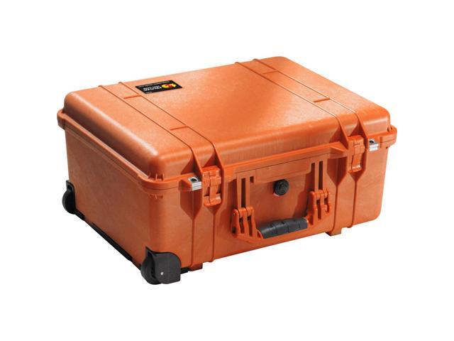 Pelican 1560 Large Crushproof Wheeled Dry Box, 22x18x10.4in, Orange - No Foam