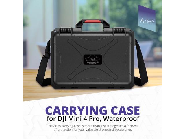 Aries Waterproof Hard Shell Carrying Case for DJI Mini 4 Pro Drone, Black