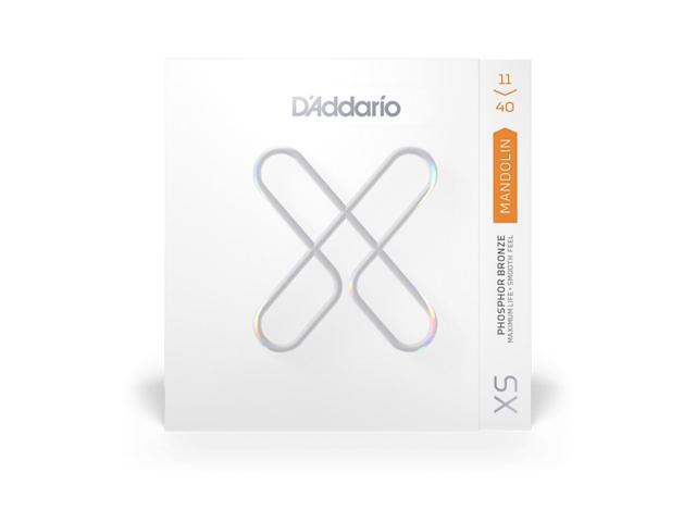 D'Addario XS Phosphor Bronze Mandolin Guitar Strings, Custom Medium, 11.5-40 Gauge, Set of 8 Strings
