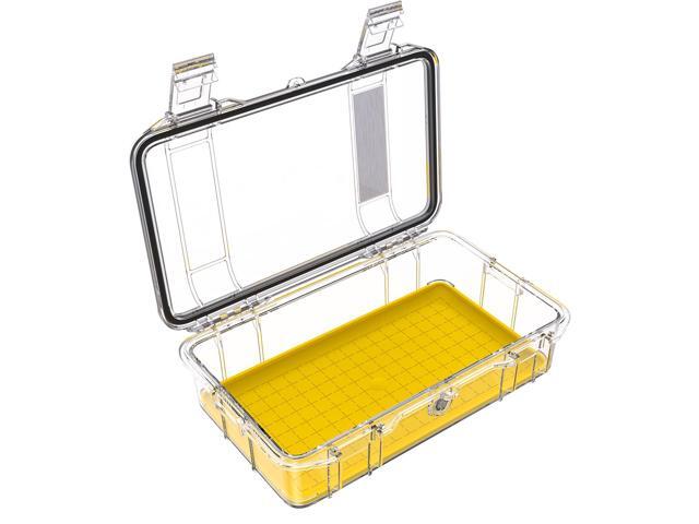 Pelican M60 Waterproof Hard Micro Case, Large, Clear/Yellow #M600-0270-100