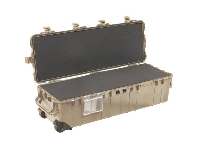 Pelican 1740 Transport Long Case with Foam, 9.57' Bottom Depth, Desert Tan