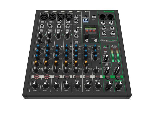 Mackie ProFX10v3+ 10-Channel Bluetooth Analog Mixer with Enhanced FX, Bundle with TAPH100 Headphones and 2x 25' 3-Pin XLR Microphone Cable