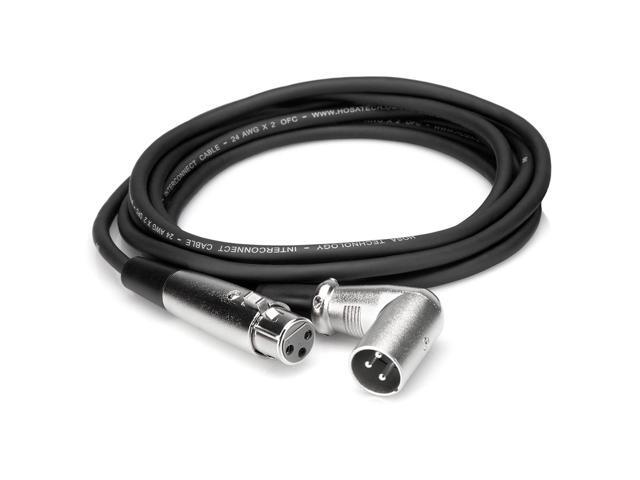 Hosa Technology Balanced Interconnect, XLR3F to Right-angle XLR3M, 1.5 ft