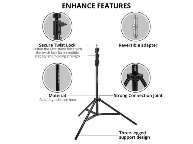 Flashpoint 2x Pro Air-Cushioned Heavy-Duty Light Stand (Black, 7.2')
