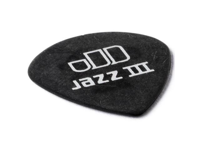 Dunlop Tortex Jazz III Guitar Picks, .60mm Gauge, Pitch Black, 72-Pack