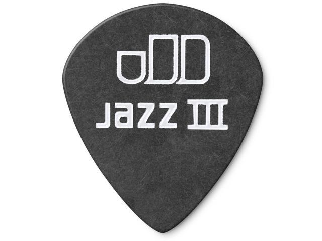 Dunlop Tortex Jazz III Guitar Picks, .60mm Gauge, Pitch Black, 72-Pack