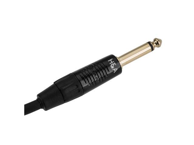 H & A Elite Pro 1/4' to 1/4' Male Instrument Cable w/Rean Gold Connectors, 3'