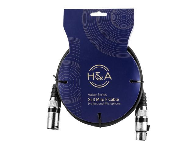 H & A Value Series XLR M to F Professional Microphone Cable - 15'