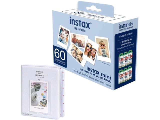 Fujifilm Instax Mini White Instant Film, 60 Exposures with Photo Album