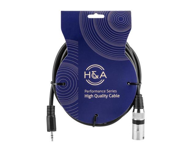 H & A 1/8' Male Mini-Jack to XLR Male Cable 10' #XSM-MM-10