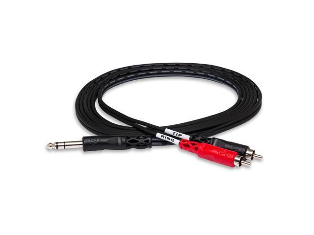 Hosa Technology 2x 6.6' (2M) Stereo 1/4' Male to Two RCA Male Y-Cable #TRS202 2