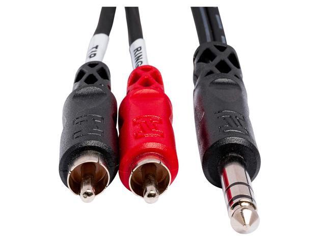 Hosa Technology 2x 6.6' (2M) Stereo 1/4' Male to Two RCA Male Y-Cable #TRS202 2