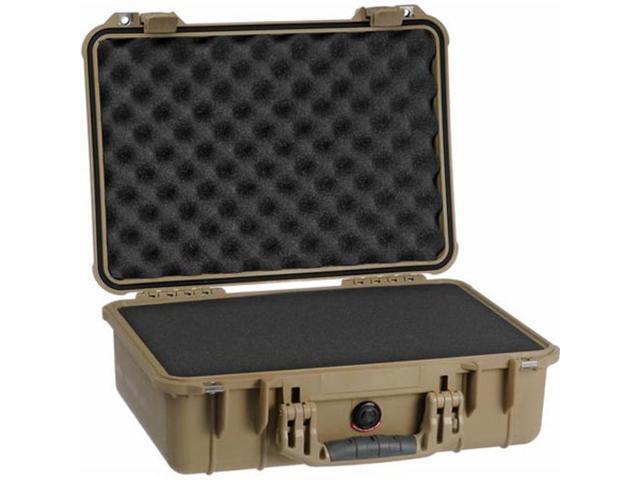 Pelican 1500 Medium Crushproof Dry Case, 18.5x14x7in, Desert Tan w/ Liner and Fo