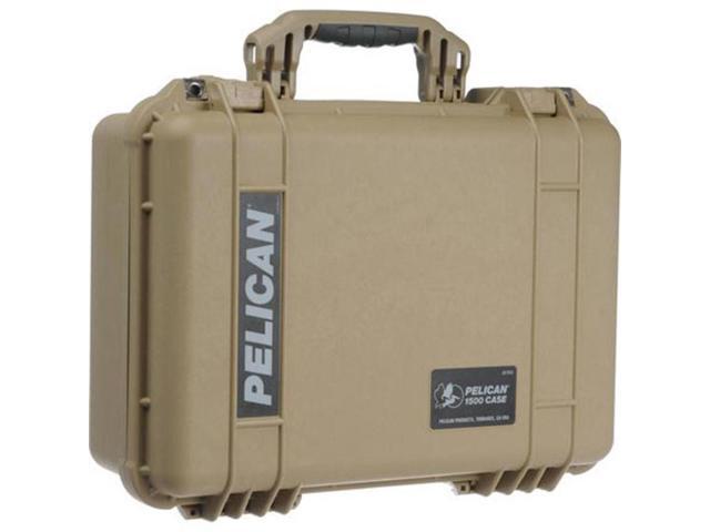 Pelican 1500 Medium Crushproof Dry Case, 18.5x14x7in, Desert Tan w/ Liner and Fo