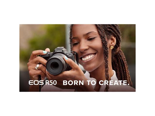 Canon - EOS R50 4K Video Mirrorless Camera with RF-S10-18mm F4.5-6.3 IS STM Lens Video Creator Kit - Black - image 4