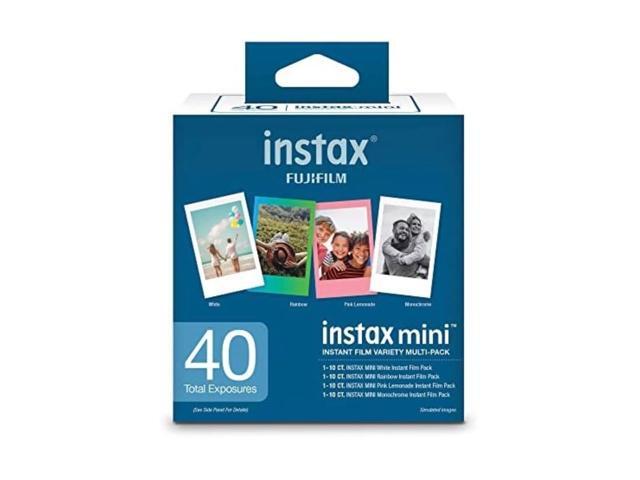 Fujifilm Instax Mini Instant Film Variety Value Pack, 40 Exposures, With Slinger Instax Mini Film Photo Album, Smoky White
