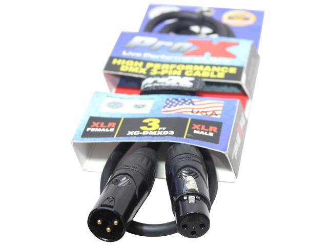 ProX XC-DMX03 3 Ft. DMX Male 3-Pin to DMX Female 3-Pin High Performance Cable