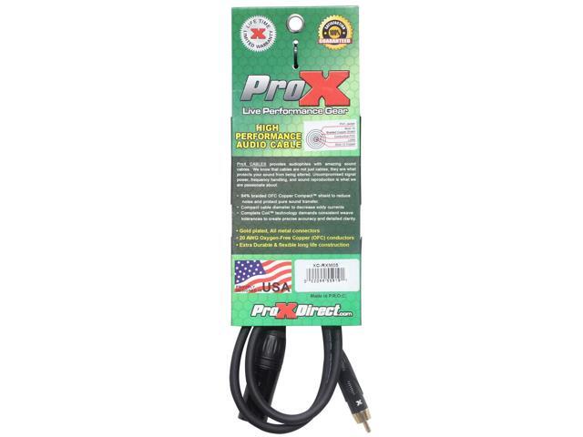 ProX XC-RXM05 5' RCA-M to XLR3-M Unbalanced High Performance Audio Cable