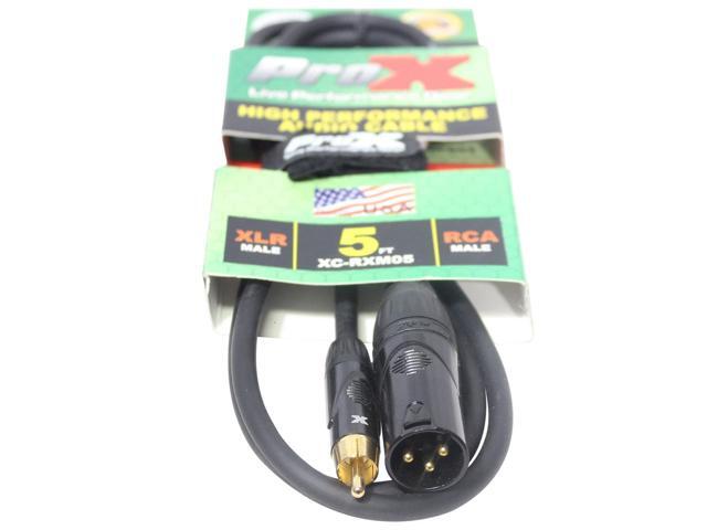 ProX XC-RXM05 5' RCA-M to XLR3-M Unbalanced High Performance Audio Cable