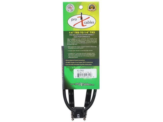ProX XC-TRS03 3 Ft. Balanced 1/4' TRS-M to TRS-M High Performance Audio Cable