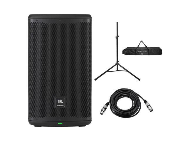 JBL EON710 10' 1300W Powered Portable PA Speaker with Bluetooth and DSP Bundle with Speaker Stand, 20-Foot Microphone XLR Cable M to F