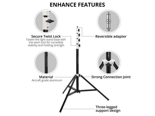 Flashpoint Pro Air-Cushioned Heavy-Duty Light Stand (White, 9.5') #FP-S-9-WH-V2