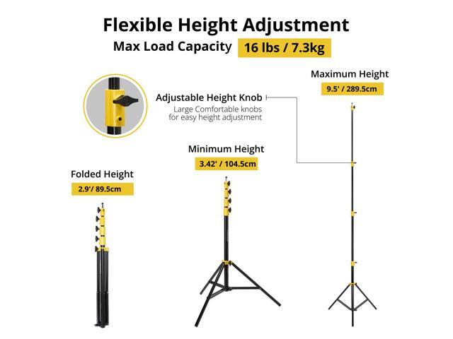 Flashpoint Pro Air-Cushioned Heavy-Duty Light Stand (Yellow, 9.5') #FP-S-9-YL-V2