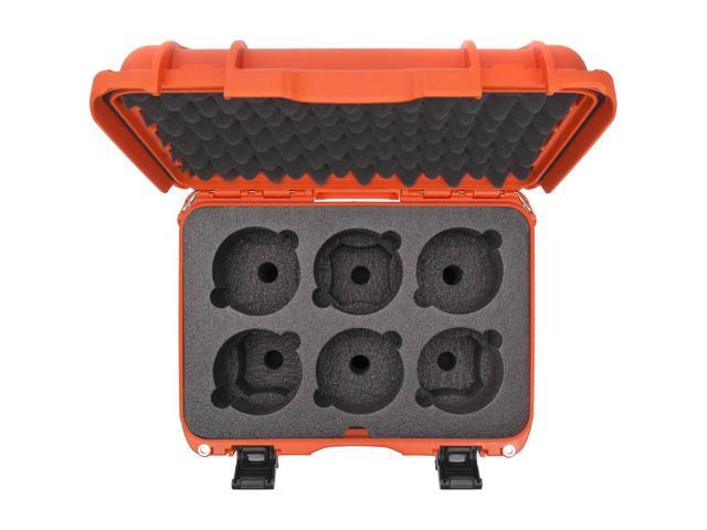 Nanuk Medium 918 Protective Case with Foam Insert for 6 Camera Lens, Orange