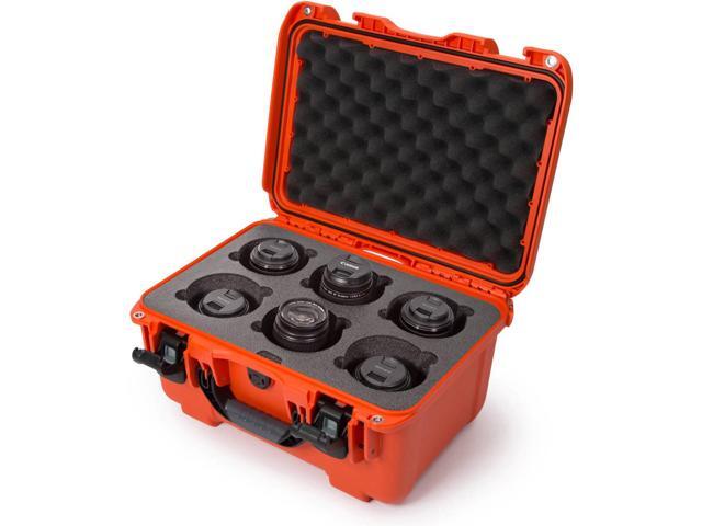 Nanuk Medium 918 Protective Case with Foam Insert for 6 Camera Lens, Orange