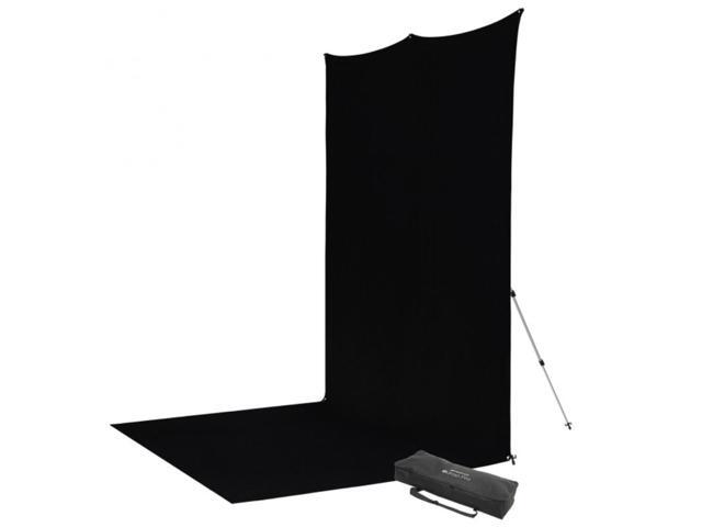 Westcott 8x13' X-Drop Pro Wrinkle-Resistant Backdrop Kit with Stand, Rich Black Sweep