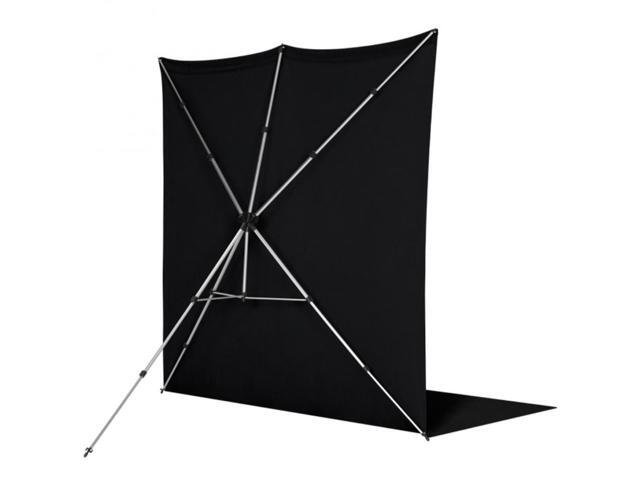 Westcott 8x13' X-Drop Pro Wrinkle-Resistant Backdrop Kit with Stand, Rich Black Sweep