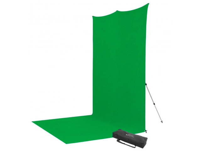 Westcott 8x13' X-Drop Pro Wrinkle-Resistant Backdrop Kit with Stand, Chroma-Key Green Screen Sweep