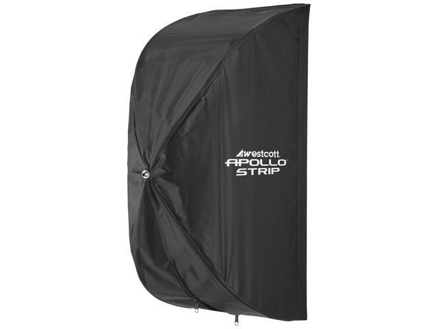 westcott apollo strip (12? x 36?) quick open softbox with free egg crate grid - speedlight, monolight, flash, or continuous light modifier