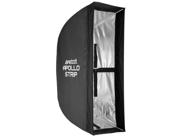 westcott apollo strip (12? x 36?) quick open softbox with free egg crate grid - speedlight, monolight, flash, or continuous light modifier