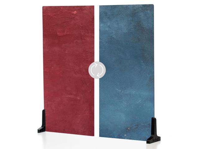 V-FLAT WORLD 24x24' Duo-Board Double-Sided Background, Cobalt Blueberry/Cranberry Crimson