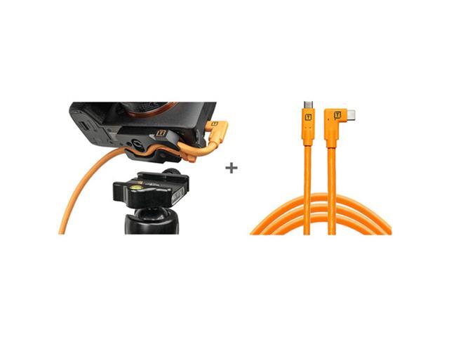 Tether Tools TetherGuard LeverLock Plate & 15' USB-C Straight to RA Cable,Orange