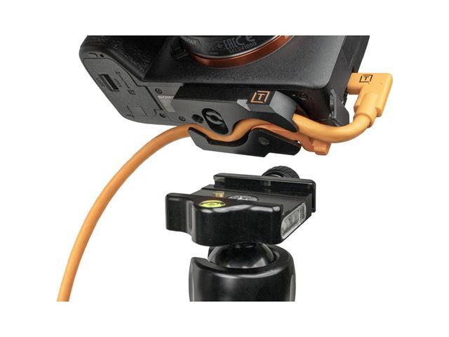 Tether Tools TetherGuard LeverLock Plate & 15' USB-C Straight to RA Cable,Orange