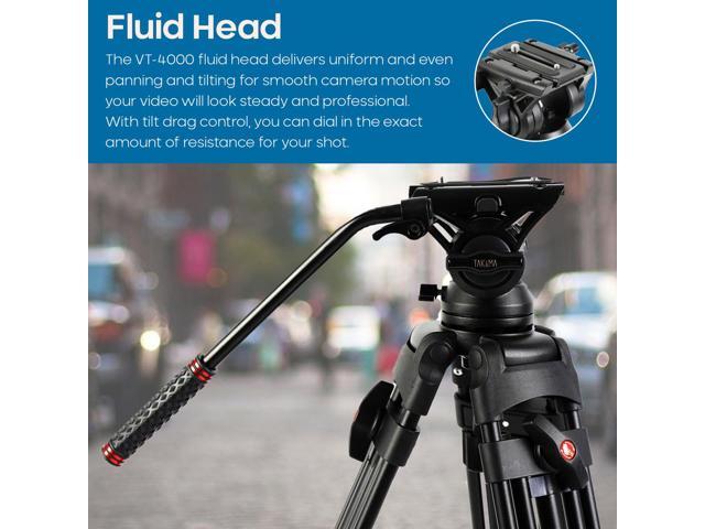 Takama 3-Section Aluminum Video Tripod with Damping Fluid Head