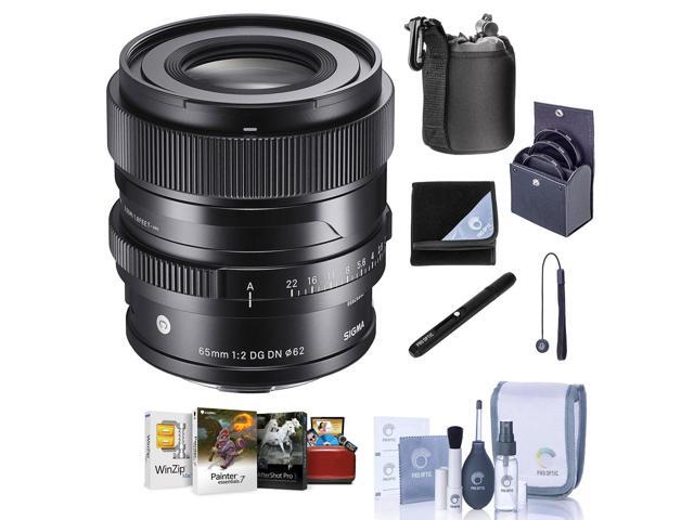 Sigma 65mm f/2.0 DG DN Contemporary Lens for Sony E, Bundle with ProOptic 62mm Filter Kit, Cleaning Kit, Protecting Cloth, Lens Cap Tether, Mac...