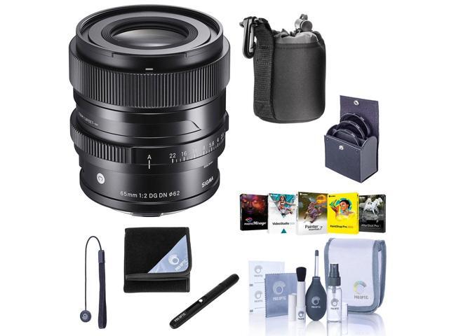 Sigma 65mm f/2.0 DG DN Contemporary Lens for Sony E, Bundle with ProOptic 62mm Filter Kit, Cleaning Kit, Protecting Cloth, Lens Cap Tether, PC...