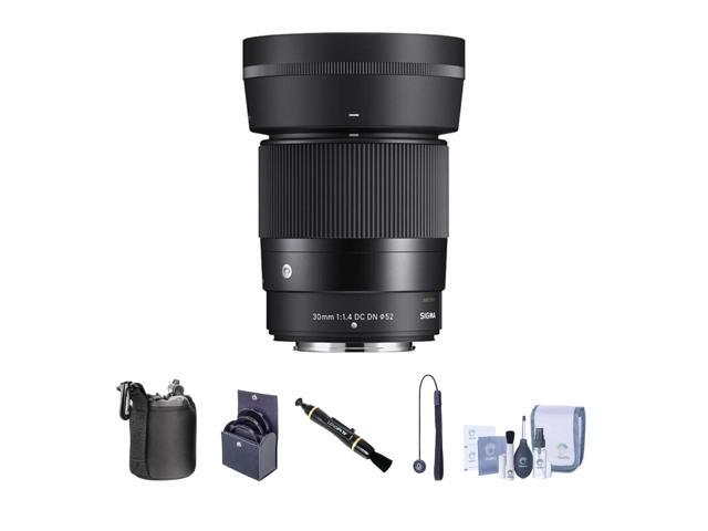 Sigma 30mm f/1.4 DC DN Contemporary Lens for Nikon Z Bundle with 52mm Filter Kit, Lens Pouch, Lens Cleaner, Cleaning Kit, Lens Cap Tether