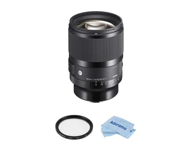 Sigma 50mm f/1.4 DG DN Art Lens for L Mount Bundle with 72mm Multi Coated UV Filter, Microfiber Cleaning Cloth