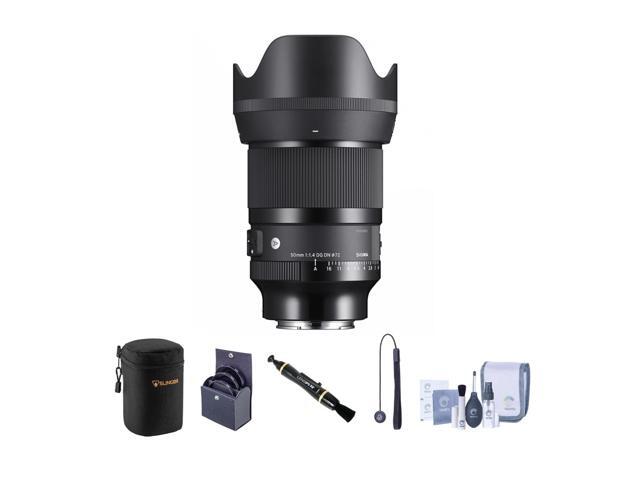 Sigma 50mm f/1.4 DG DN Art Lens for Sony E Bundle with 72mm Filter Kit, Lens Case, Lens Cleaner, Cleaning Kit, Lens Cap Tether