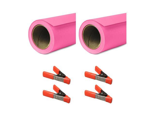 Savage 53'x36' Widetone Seamless Background Paper, Tulip, 2-Pack, Bundle with 4x 1-1/4x1' Steel Spring Orange Clamp