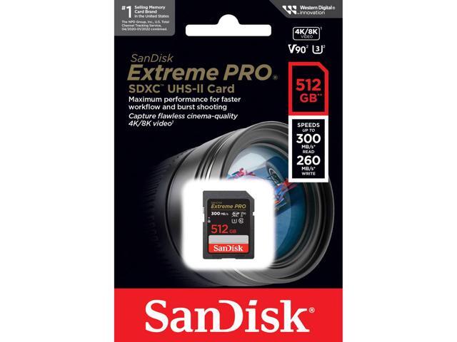 SanDisk 512GB Extreme PRO UHS-II V90 SDXC Memory Card
